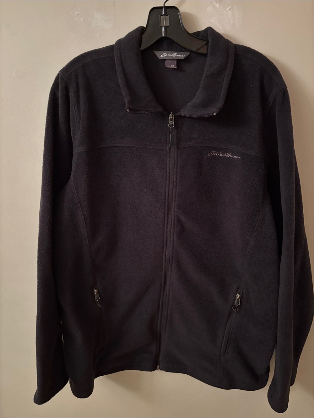 Eddie Bauer Men’s black fleece full zip jacket size TXL